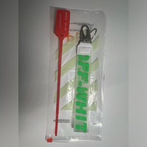 Off-white Lanyard Keychain with industrial clasp (Green)